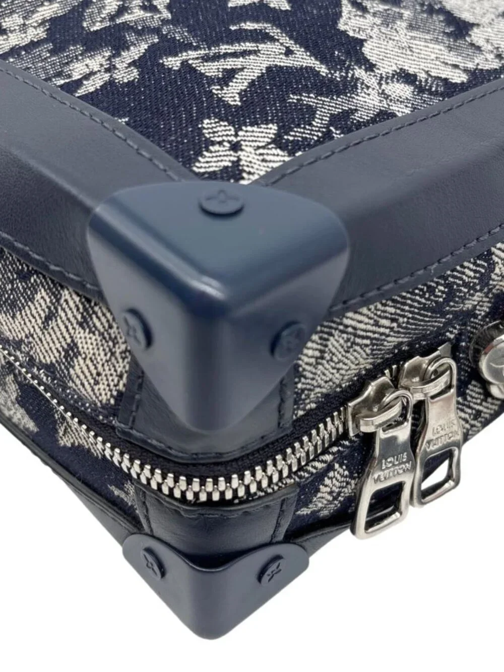 Louis Vuitton Soft Trunk Monogram Tapestry Canvas Crossbody Bag Navy Blue